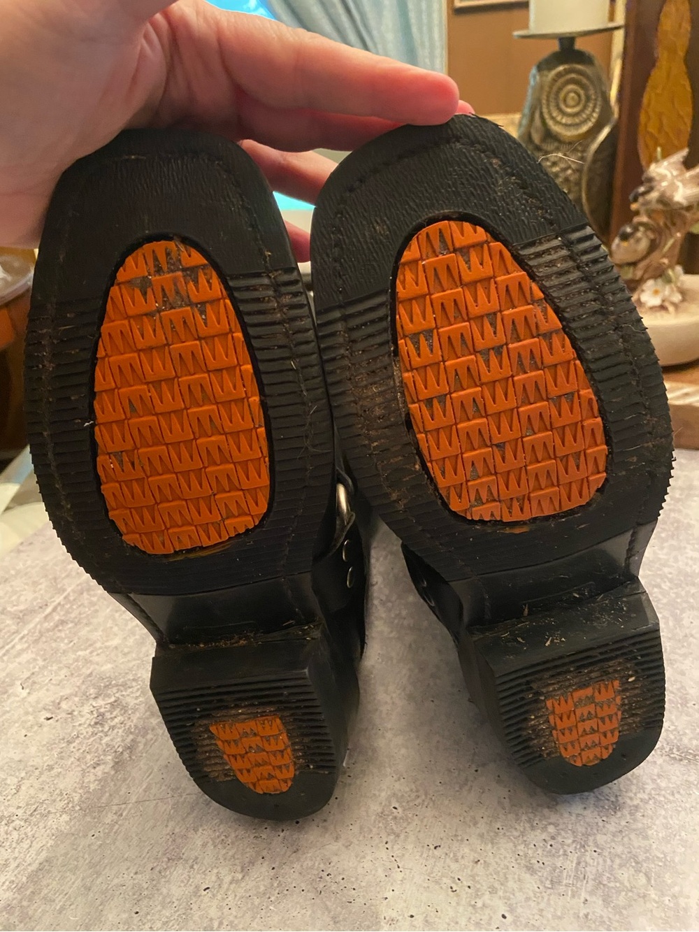 Double H Leather Harness Pull On Motorcycle Boots - Picture 8 of 9